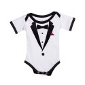 Chłopięce body z nadrukiem eleganckiego smokingu.