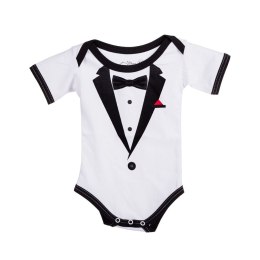 Chłopięce body z nadrukiem eleganckiego smokingu.