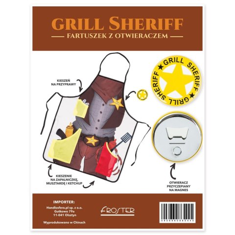 Grill Sheriff fartuszek + otwieracz fartuch męski Froster Grill Sheriff fartuszek + otwieracz fartuch męski Froster