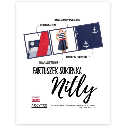 Nitly Marine Fartuszek Sukienka na DZIEŃ KOBIET Froster Nitly Marine Fartuszek Sukienka na DZIEŃ KOBIET Froster