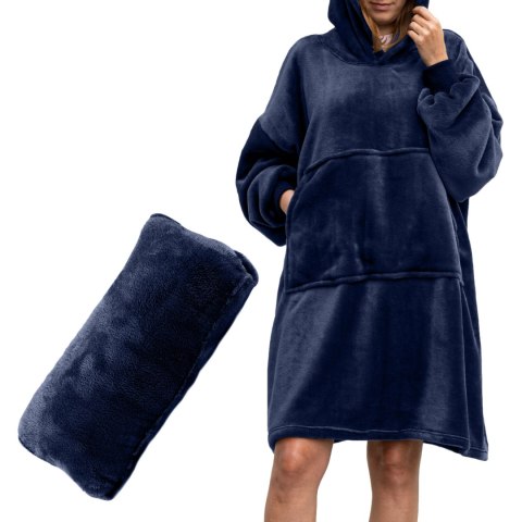 Bluzair Bluza Koc Hoodie Oversize Polska Granatowy Froster Bluzair Bluza Koc Hoodie Oversize Polska Granatowy Froster