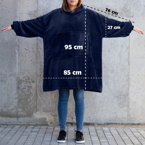 Bluzair Bluza Koc Hoodie Oversize Polska Granatowy Froster Bluzair Bluza Koc Hoodie Oversize Polska Granatowy Froster