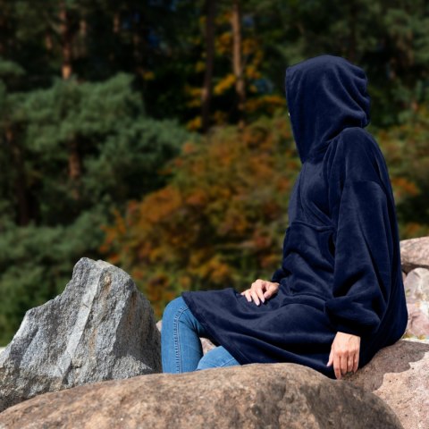 Bluzair Bluza Koc Hoodie Oversize Polska Granatowy Froster Bluzair Bluza Koc Hoodie Oversize Polska Granatowy Froster