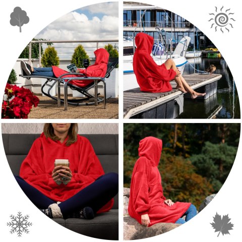 Bluzair SUPER MAMA - Bluza koc - Czerwony - prezent na dzień mamy Froster Bluzair SUPER MAMA - Bluza koc - Czerwony - prezent na dzień mamy Froster