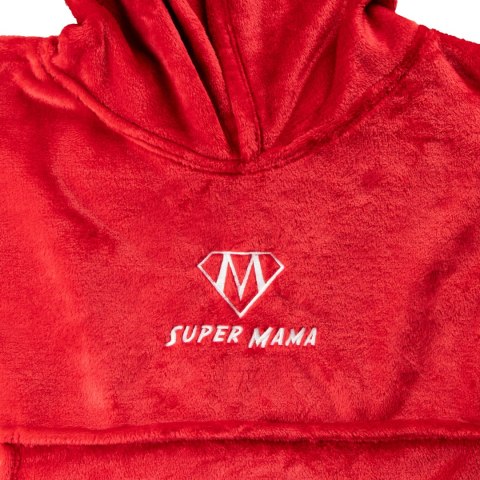 Bluzair SUPER MAMA - Bluza koc - Czerwony - prezent na dzień mamy Froster Bluzair SUPER MAMA - Bluza koc - Czerwony - prezent na dzień mamy Froster
