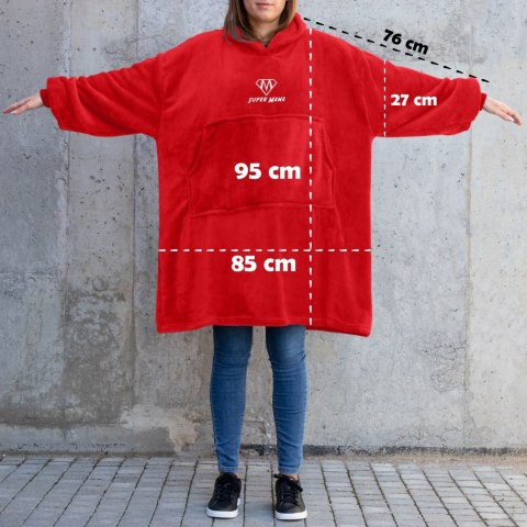 Bluzair SUPER MAMA - Bluza koc - Czerwony - prezent na dzień mamy Froster Bluzair SUPER MAMA - Bluza koc - Czerwony - prezent na dzień mamy Froster
