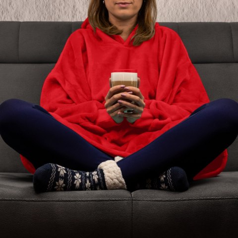Bluzair SUPER MAMA - Bluza koc - Czerwony - prezent na dzień mamy Froster Bluzair SUPER MAMA - Bluza koc - Czerwony - prezent na dzień mamy Froster