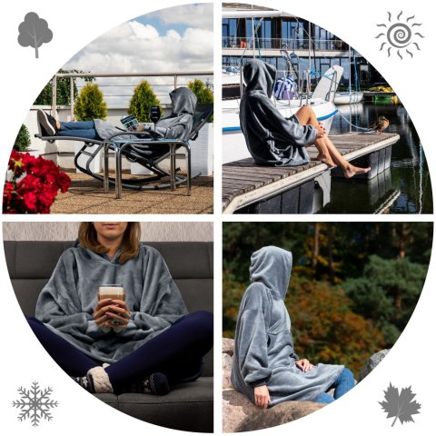 Bluzair SUPER MAMA - Bluza koc - Szary - prezent na dzień mamy Froster Bluzair SUPER MAMA - Bluza koc - Szary - prezent na dzień mamy Froster