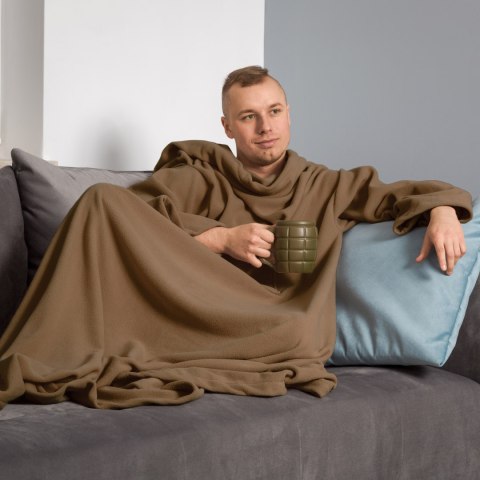 Kocyk Szlafrok Cappuccino koc beżowy z rękawami Froster Kocyk Szlafrok Cappuccino koc beżowy z rękawami Froster