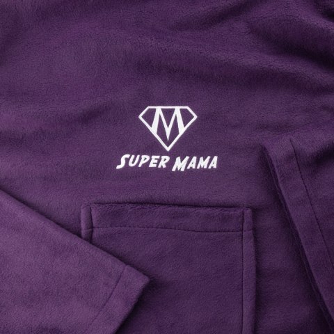 Kocyko-szlafrok SUPER MAMA - Śliwka - prezent na dzień mamy Froster Kocyko-szlafrok SUPER MAMA - Śliwka - prezent na dzień mamy Froster