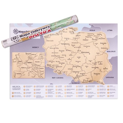 Mapa Odkrywcy Polska zdrapka PODRÓŻNIKA prezent Froster Mapa Odkrywcy Polska zdrapka PODRÓŻNIKA prezent Froster