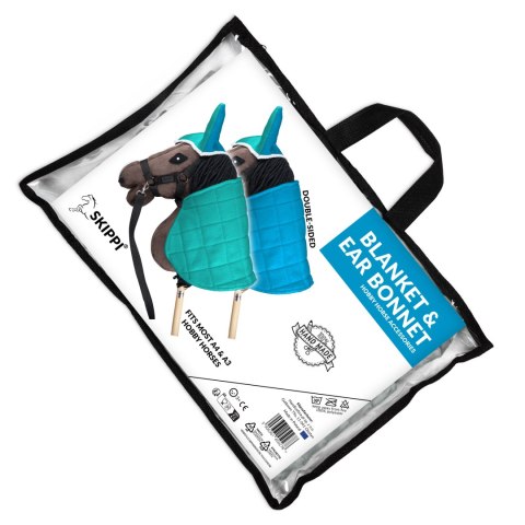 Derka dwustronna i nauszniki Skippi dla Hobby Horse - mięta i niebieski Skippi Derka dwustronna i nauszniki Skippi dla Hobby Horse - mięta i niebieski Skippi