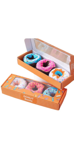 3 pary skarpetek w kształcie donutów