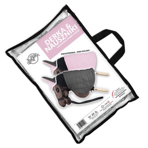 Derka dwustronna i nauszniki Skippi dla Hobby Horse - różowa i szara Skippi Derka dwustronna i nauszniki Skippi dla Hobby Horse - różowa i szara Skippi