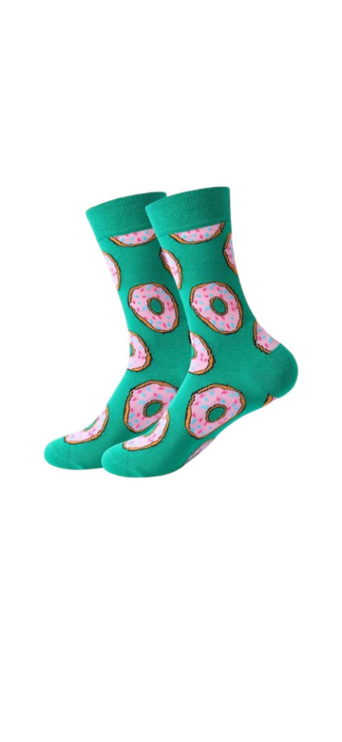 Skarpetki zielone z donutami Skarpetki zielone z donutami