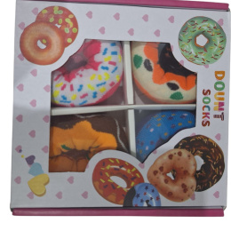 4 pary skarpetek w kształcie donutów