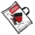 Zestaw Skippi - Hobby Horse Gniady - Derka i nauszniki - czerwona i czarna Skippi
