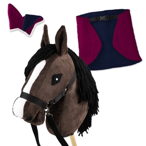 Zestaw Skippi - Hobby Horse Gniady - Derka i nauszniki - fuksja i granat Skippi Zestaw Skippi - Hobby Horse Gniady - Derka i nauszniki - fuksja i granat Skippi