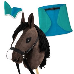 Zestaw Skippi - Hobby Horse Gniady - Derka i nauszniki - mięta i niebieski Skippi