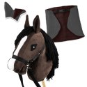 Zestaw Skippi - Hobby Horse Gniady - Derka i nauszniki - szary i brąz Skippi