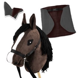Zestaw Skippi - Hobby Horse Gniady - Derka i nauszniki - szary i brąz Skippi