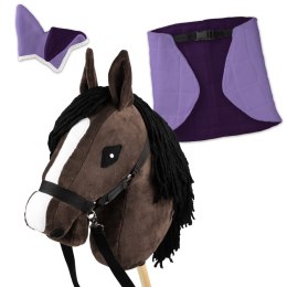 Zestaw Skippi - Hobby Horse Gniady - Derka i nauszniki - wrzos i śliwka Skippi
