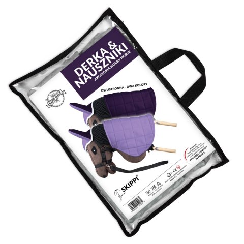 Zestaw Skippi - Hobby Horse Gniady - Derka i nauszniki - wrzos i śliwka Skippi Zestaw Skippi - Hobby Horse Gniady - Derka i nauszniki - wrzos i śliwka Skippi