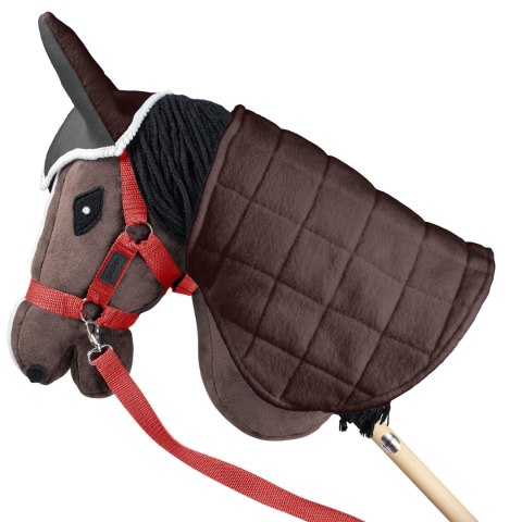 Zestaw Skippi - Hobby Horse Gniady - Derka szary i brąz - Kantar czerwony Skippi Zestaw Skippi - Hobby Horse Gniady - Derka szary i brąz - Kantar czerwony Skippi