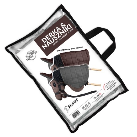 Zestaw Skippi - Hobby Horse Gniady - Derka szary i brąz - Kantar j-zielony Skippi Zestaw Skippi - Hobby Horse Gniady - Derka szary i brąz - Kantar j-zielony Skippi
