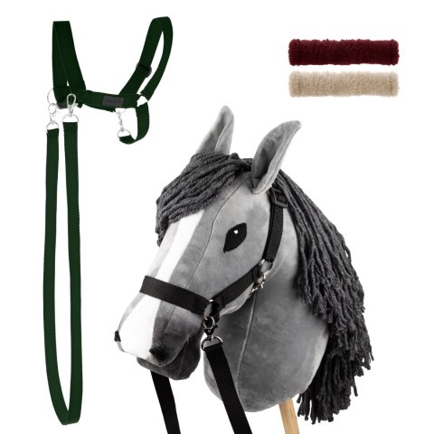 Zestaw Skippi - Hobby Horse szary i dodatkowy kantar - ciemny zielony Skippi Zestaw Skippi - Hobby Horse szary i dodatkowy kantar - ciemny zielony Skippi