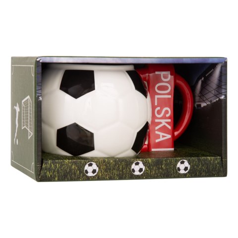 Kubek piłkarza z szalikiem - Polska - prezent dla kibica - duży XXL 700 ml Sprintigo