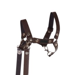 Skippi Kantar dla Hobby Horse - wodze, ekoskóra - brązowy ze wzorami boa Skippi