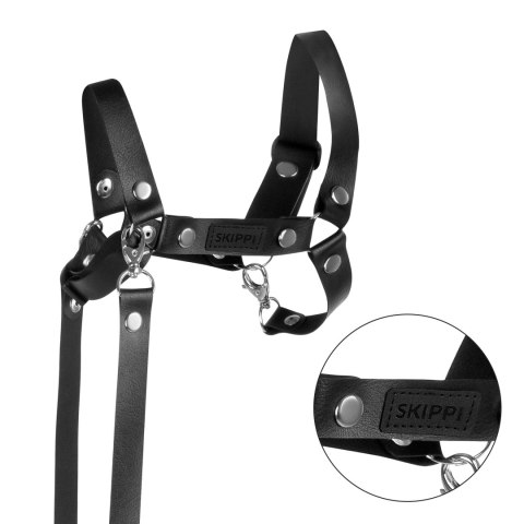 Skippi Kantar dla Hobby Horse - wodze, ekoskóra - czarny Skippi