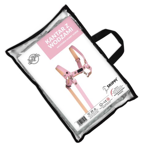 Skippi Kantar dla Hobby Horse - wodze, ekoskóra - różowy Skippi