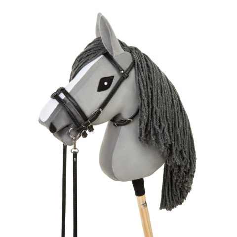 Skippi Ogłowie dla Hobby Horse - wodze, wędzidło, ekoskóra - czarne Skippi