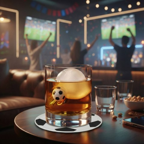 Szklanka do whisky z piłką i podkładka piłka Froster