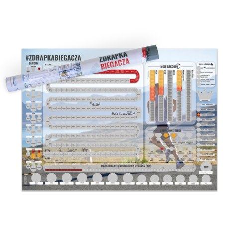 Zdrapka Biegacza prezent PLAKAT mapa maraton Froster