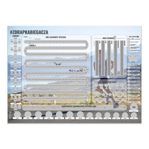 Zdrapka Biegacza prezent PLAKAT mapa maraton Froster