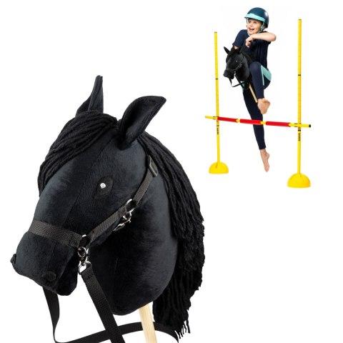 Zestaw Skippi - Hobby Horse Czarny i przeszkoda do skakania 135 cm Skippi