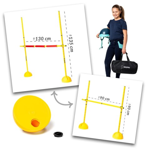 Zestaw Skippi - Hobby Horse Czarny i przeszkoda do skakania 135 cm Skippi