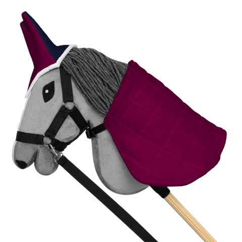 Zestaw Skippi - Hobby Horse Szary - Derka i nauszniki - fuksja i granat Skippi